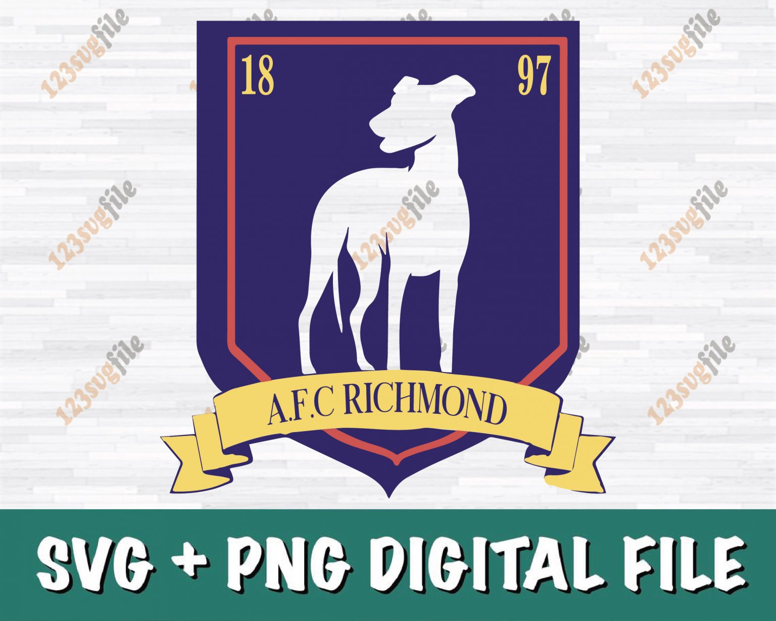 Download AFC Richmond Greyhounds 1897 Ted Lasso Team Lasso AFC Richmond Soccer SVG PNG EPS DXF Cricut ...