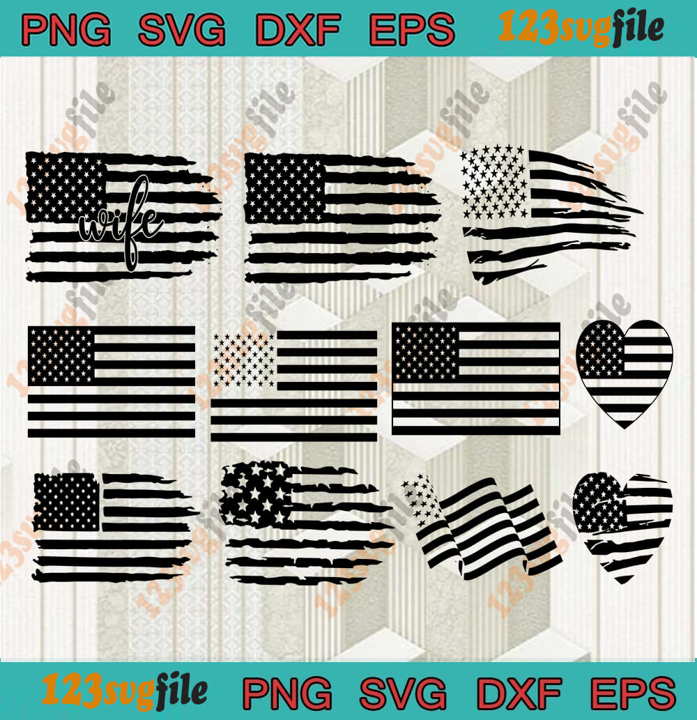 Download Distressed Flag Bundle Svg Distressed Flag Svg American Flag Svg Cricut Cut File Silhouette 123svgfile