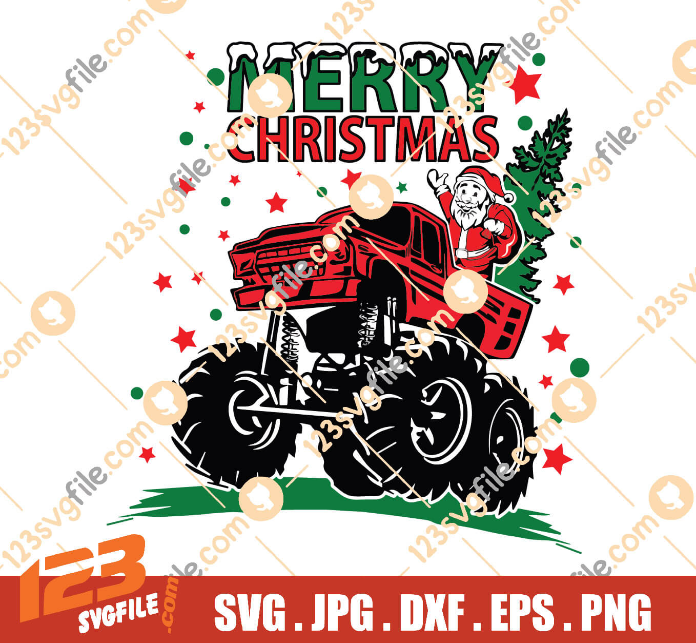 Monster Truck Christmas Svg, Christmas Tree, Santa svg ,Mery Christmas ...